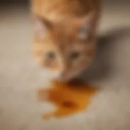 An illustration of a carpet with cat urine stains highlighting the problem