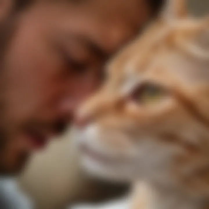 Veterinarian examining a cat's ears for mites