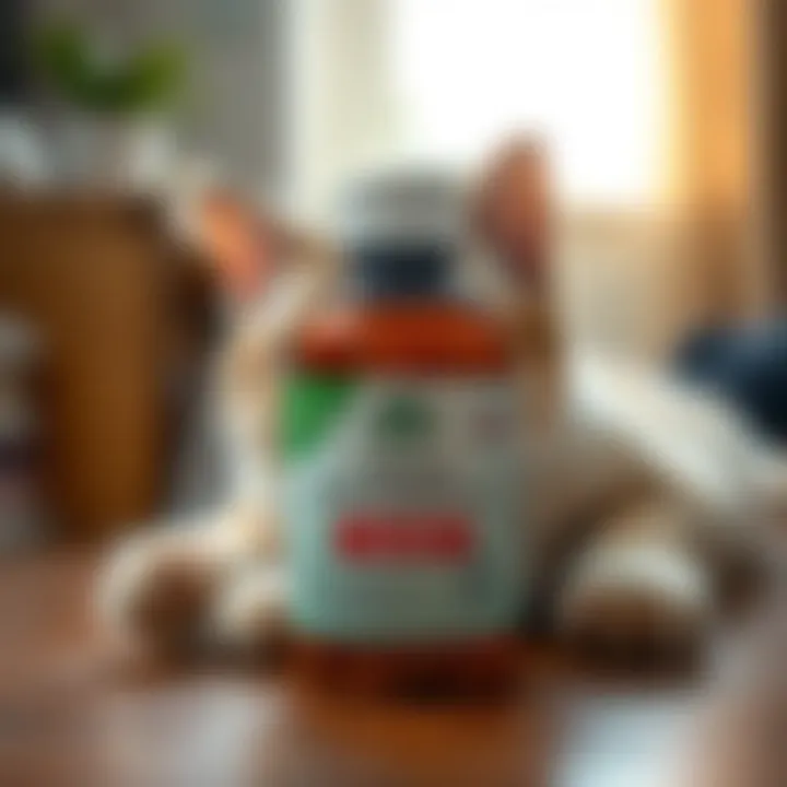 Essential Ingredients for Cat Dental Care Close-up of dental water additive bottle