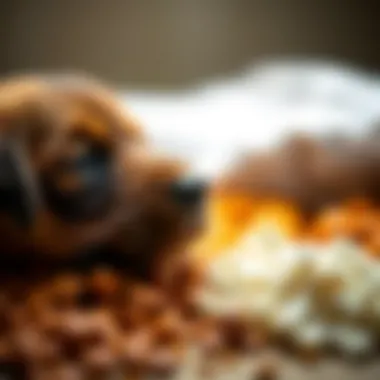 Quality Ingredients for Sensitive Stomach Puppy Food Close-up of premium puppy food ingredients