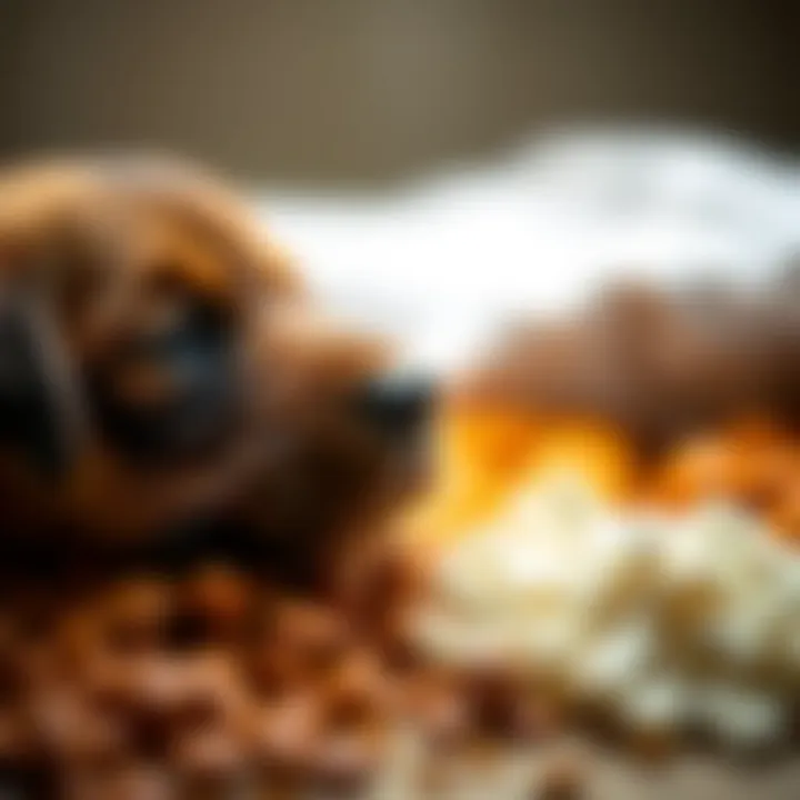 Quality Ingredients for Sensitive Stomach Puppy Food Close-up of premium puppy food ingredients