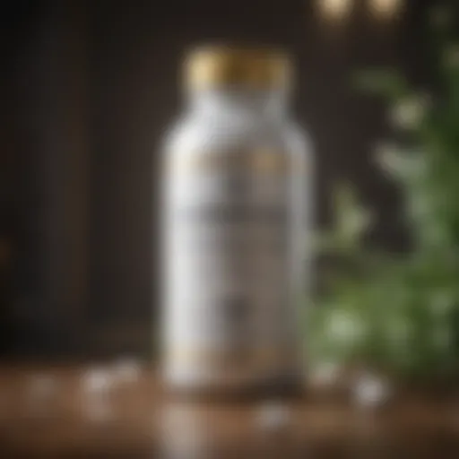 A modern, sleek bottle of premium calcium supplement