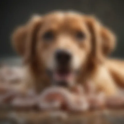 Illustration of a dog with a tapeworm infestation