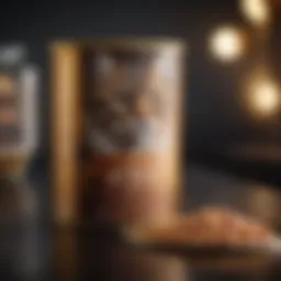 Elegant wet cat food packaging with golden accents