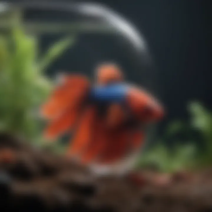 Betta Fish Eating Freshly Prepared Bloodworms