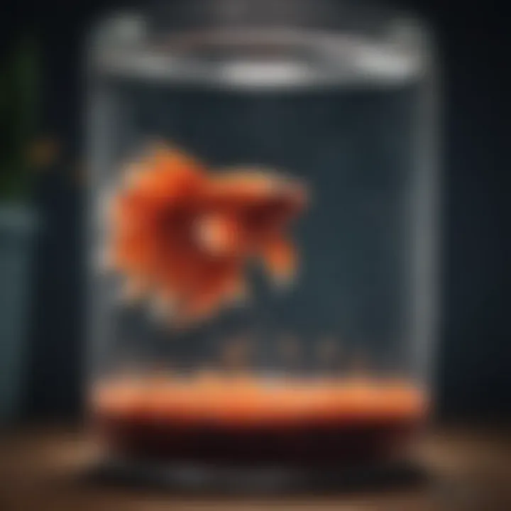 Hand Holding Container of Betta Fish Flakes