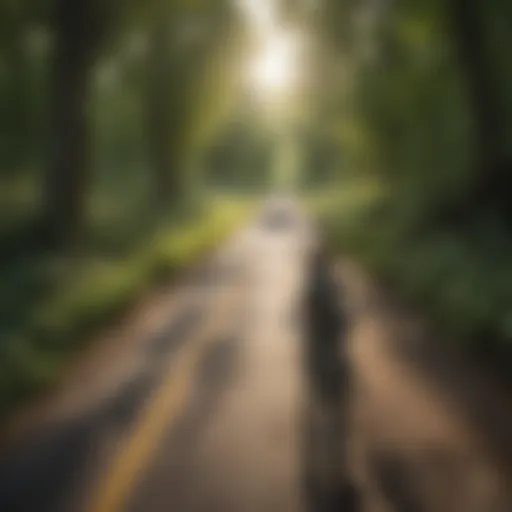 Bicycle trail winding through lush greenery in Wisconsin