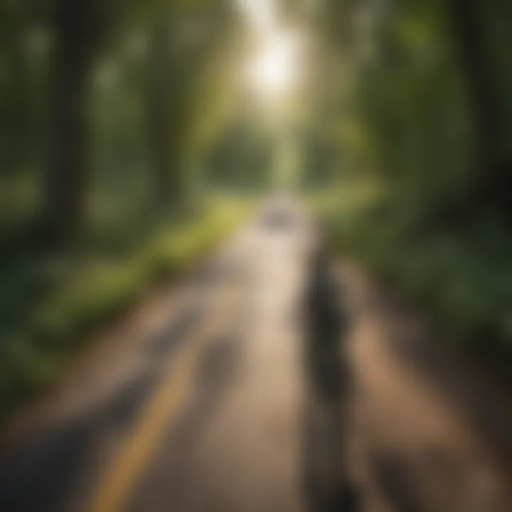 Bicycle trail winding through lush greenery in Wisconsin