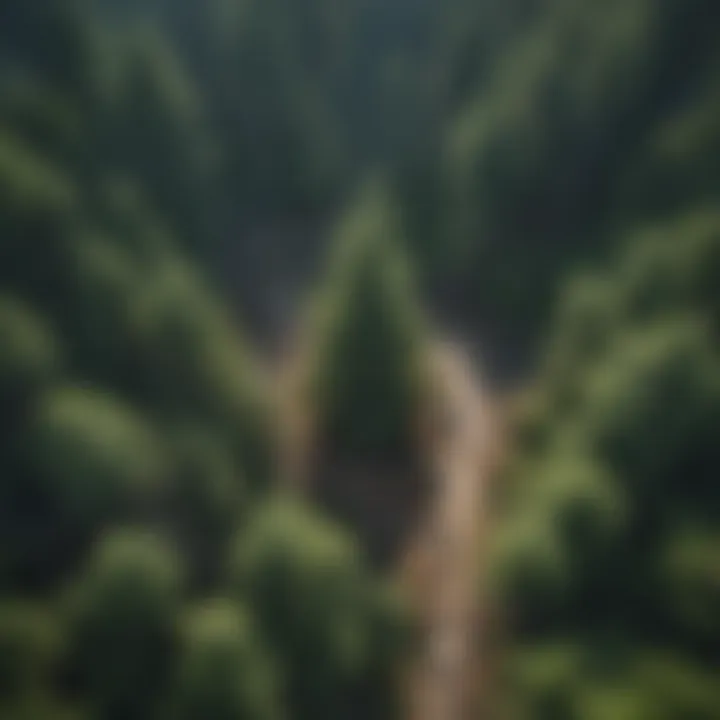 Bird's Eye View of Towering Giants in a Forest