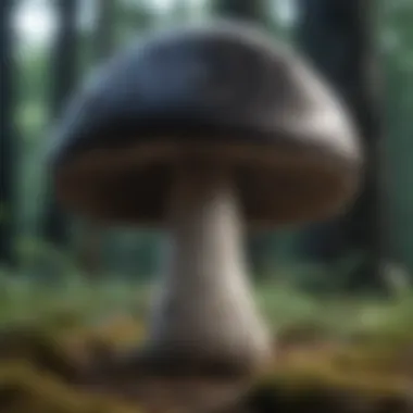 Toxic vs Safe Black Mushroom Comparison of a toxic black mushroom with a safe variety