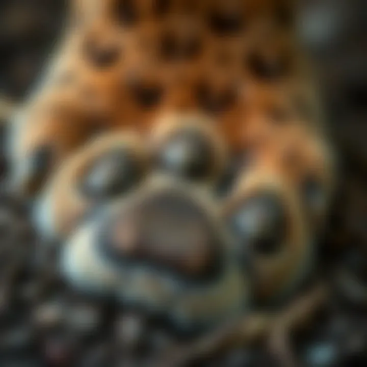 Bobcat Paw Print A close-up of a bobcat's paw print, highlighting its unique features.