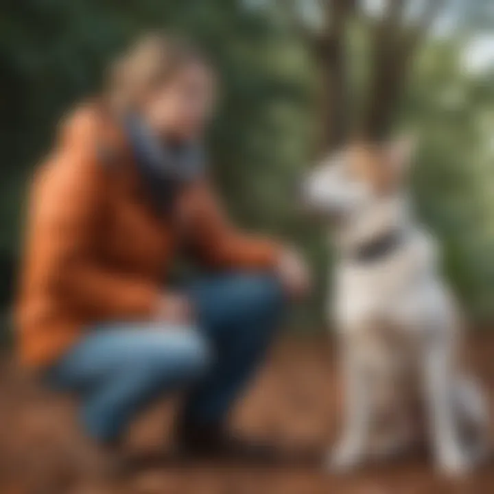 A deaf dog and owner bonding during training