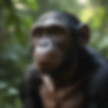 Natural habitat of bonobos in the rainforest