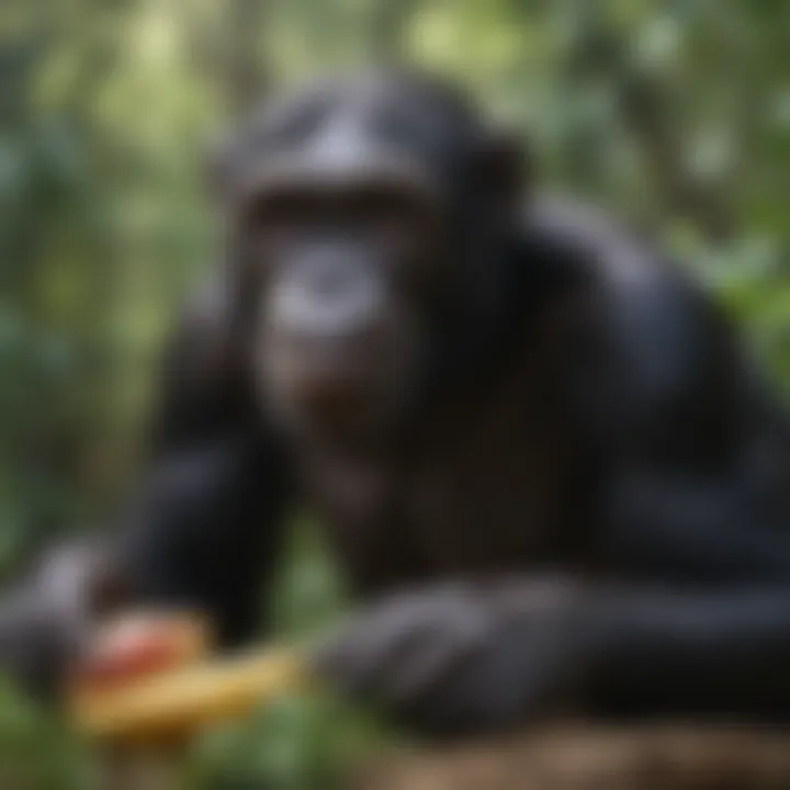 Bonobo using tools to access food