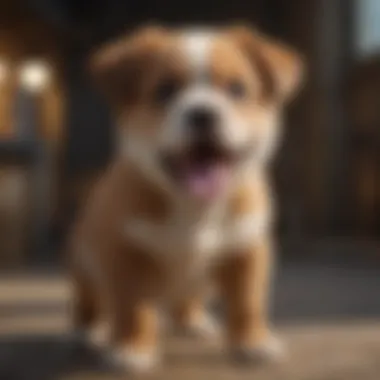 Puppy growling to communicate boundaries
