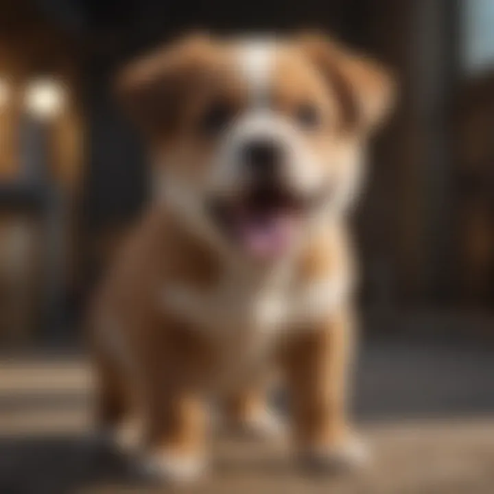 Puppy growling to communicate boundaries