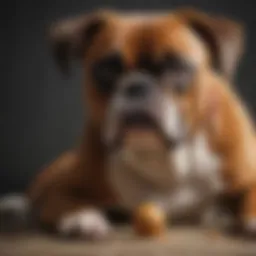 Boxer dog showing signs of food allergies