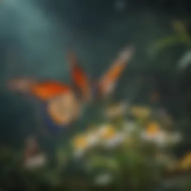 Butterflies Feeding on Nectar from Flowers