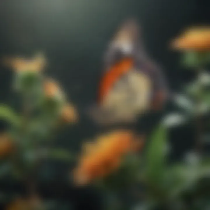 Close-up of Butterfly Pollinating Flowers