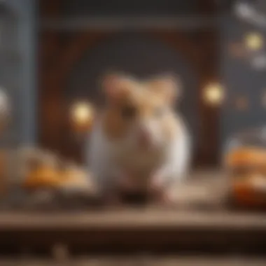 A well-designed hamster cage with accessories