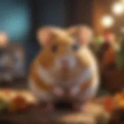 A variety of hamster breeds in a colorful habitat