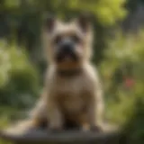 Majestic Cairn Terrier in a serene garden setting