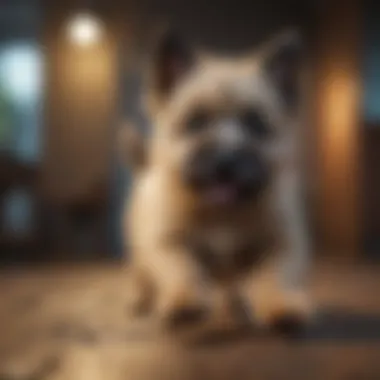Adorable Cairn Terrier puppy playing joyfully