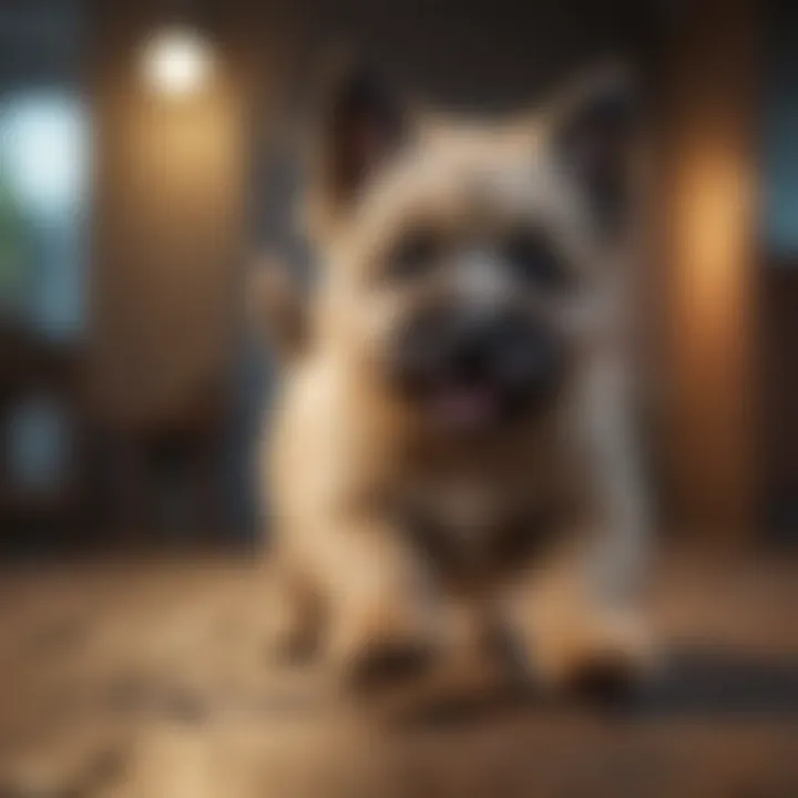 Adorable Cairn Terrier puppy playing joyfully