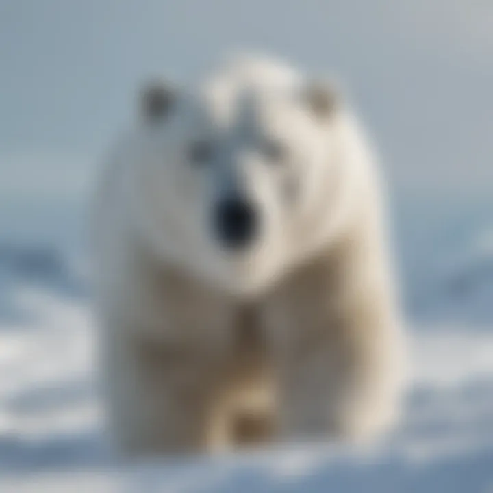 Camouflaged Polar Bear Amidst Snowy Landscape