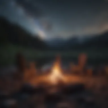 Campfire under Starlit Sky in Idaho Wilderness