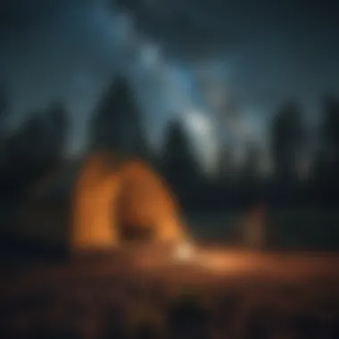 Starry Night Retreat Camping Tent Under Starlit Sky