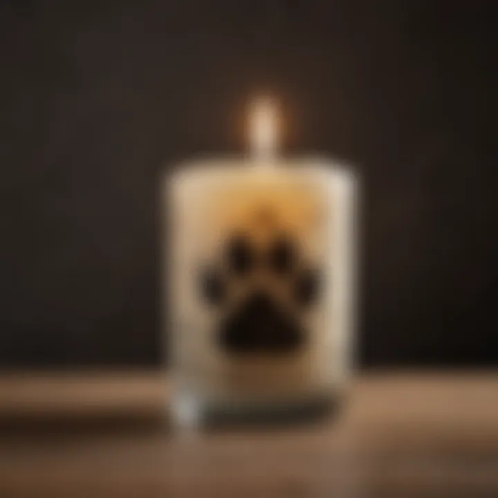 Candle with Paw Print Design