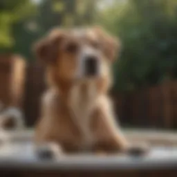 Canine Companion Enjoying Outdoor Bath