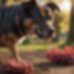 Canine Companion with Red Grapes