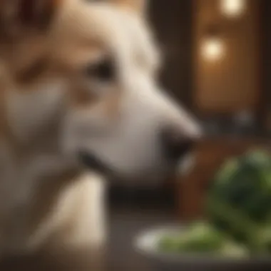Balancing Canine Diet with Broccoli Canine nutrition with broccoli concept