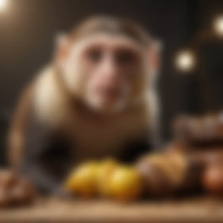 Capuchin monkey enjoying a balanced diet