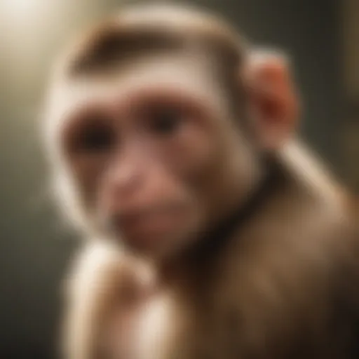 Capuchin monkey grooming itself