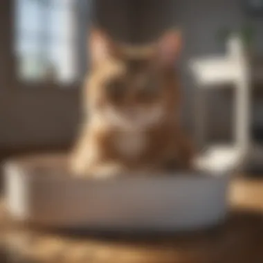 Happy Cat with Natural Litter Cat enjoying its natural litter box