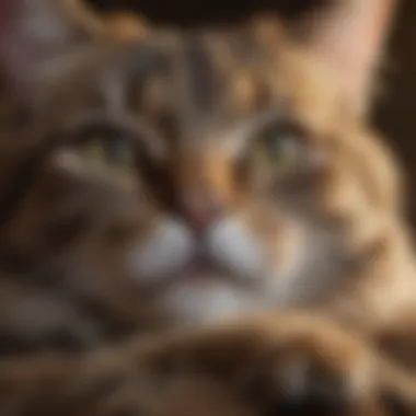 Close-up of a cat's serene face during slumber