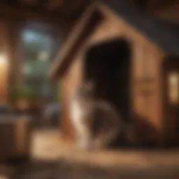 Thoughtfully designed cathouse for cats showcasing various features