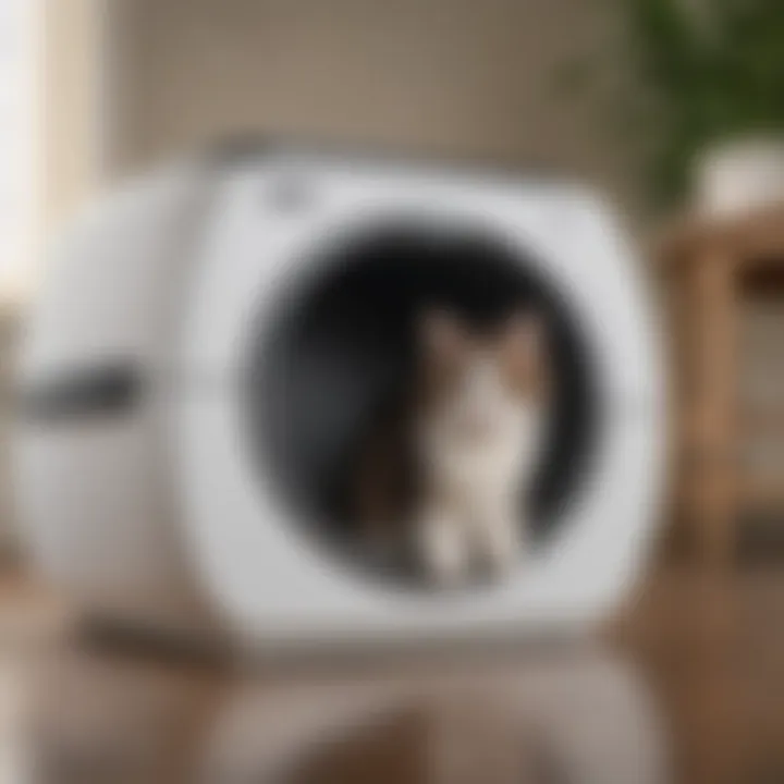 Comparison of maintenance features of Catit hooded litter boxes, including easy cleaning