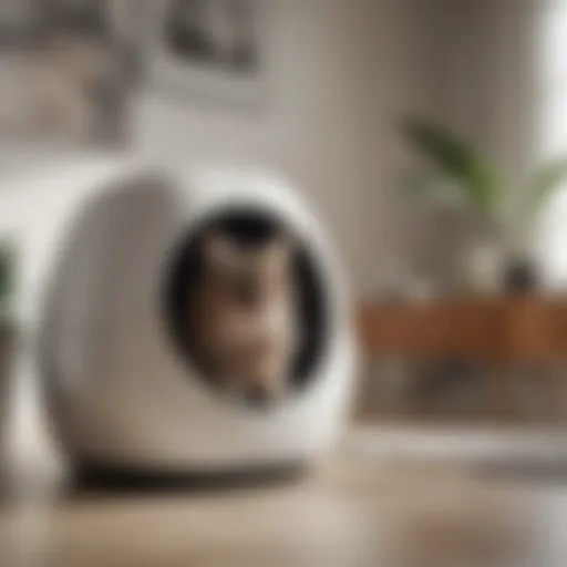 Stylish Catit hooded cat litter box in a modern home setting