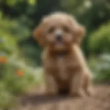 Cavapoo showcasing its playful nature in a garden