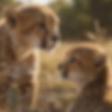 Cheetah Cubs Playfully Interacting