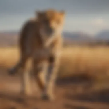 Speed and Elegance: The Cheetah in Action Graceful cheetah sprinting across the plains