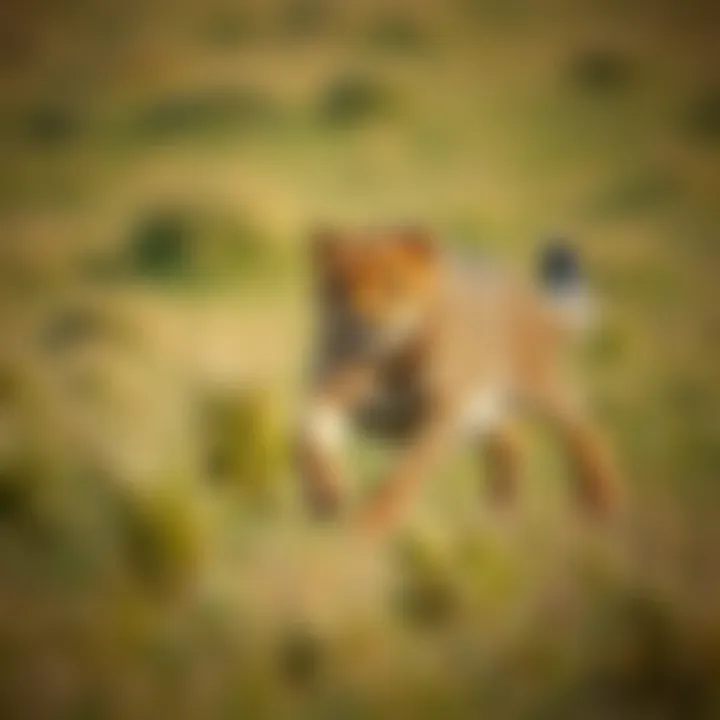 Cheetah in a grassland, showcasing its speed and agility