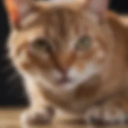 A close-up of a cat receiving a chewable flea treatment