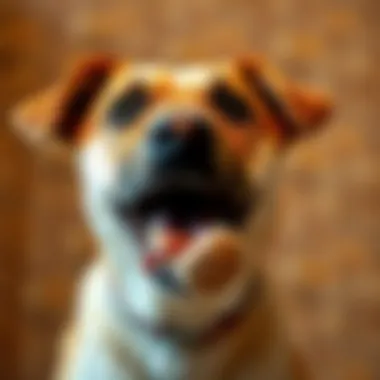 A dog happily chewing on a durable chew toy