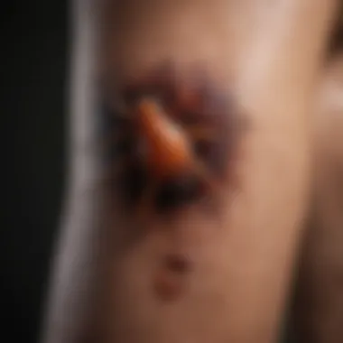 Dramatic Presentation of Severe Chiggers Rash on Leg Severe chiggers rash on leg