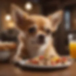 Chihuahua enjoying nutritious meal